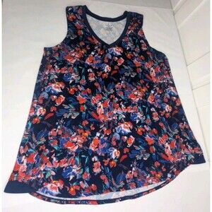 Cuddlduds Tank Top - Blue Floral